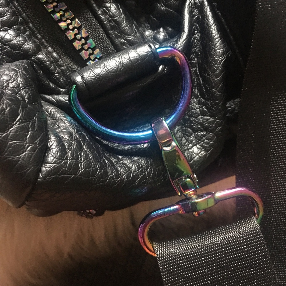 SPRAYGROUND Iridescent Black Leather Duffle Bag - Picture 3 of 16